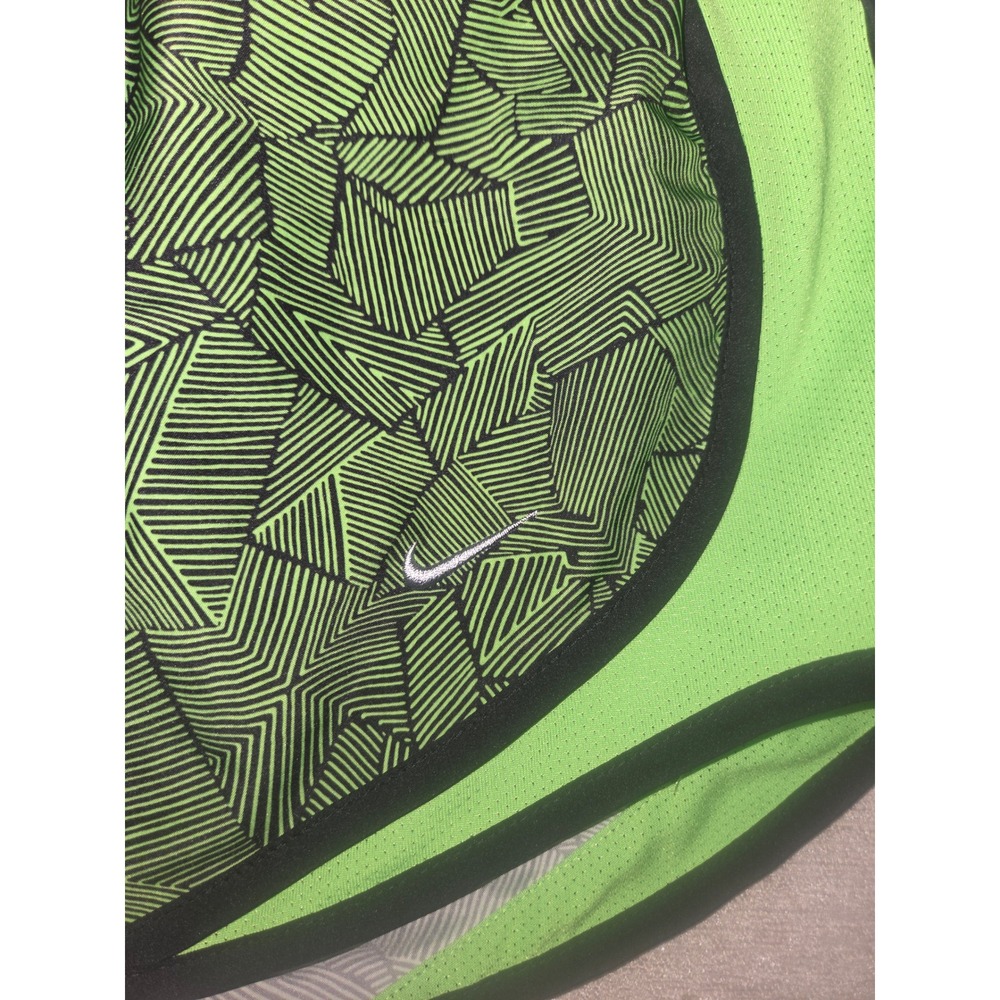 Nike Dri-FIT Tempo Running Shorts Women's Small Green Black Geometric Athletic - Picture 2 of 5